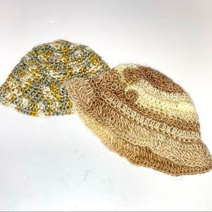 Handmade Newborn Cozy Knit baby Hats Bundle of two